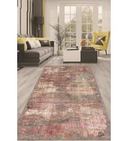 Dijital Kaymaz Taban Yıkanabilir Modern Renkli Salon Halısı Mutfak Halısı Yolluk ND-HT-133 (Pembe)