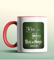 Kişiye Özel Rick and Morty Periyodik Beyaz Renk Kupa (Kırmızı)