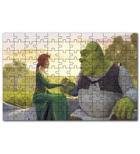 Cakapuzzle Shrek ve Fiona Prens Puzzle Yapboz MDF (Ahşap) (255 Parça)