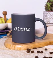 Kişiye Özel Yazılı & Renkli Kupa Bardak, 14 Farklı Renk Seçeneği (Antrasit)