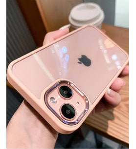 Apple iPhone 13 Pro Max Kılıf Kamera Korumalı Mat Renkli Silikon (Rose)
