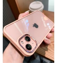 Apple iPhone 13 Pro Max Kılıf Kamera Korumalı Mat Renkli Silikon (Rose)
