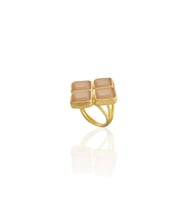 Kadir Jewellery 22 Ayar Altın Kaplama Kadın Zirkon Taşlı Yüzük (Turuncu)