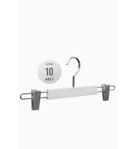 10'lu PMS 40cm Soft Touch Kaplamalı Plastik Askı (Beyaz)