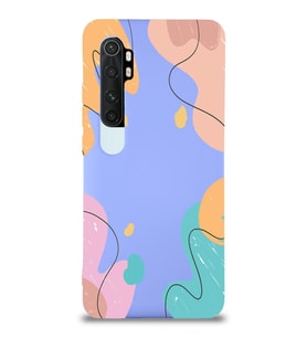 PrintiFy Xiaomi Mi Note 10 Lite Uyumlu Lansman Kılıf Karışık Renkler Tasarımlı İçi Kadife Kapak (Lila)