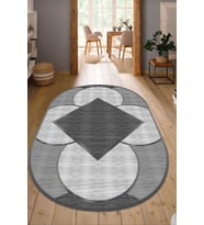 Dijital Baskılı Kaymaz Taban Yıkanabilir Oval Salon Halısı Mutfak Halısı Yolluk NDO-SD-1132 (Çok Renkli)