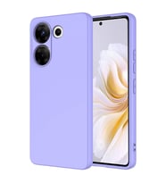 Tecno Camon 20 Pro 4G Kılıf Kamera Korumalı iÇi Süet Dokulu Lansman Tipi Silikon (Lila)