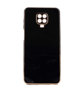 Xiaomi Redmi Note 9 Pro Kılıf Kenarları Gold Kamera Korumalı Renkli Pastel Silikon Açık Yeşil BARK (Siyah)