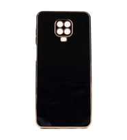 Xiaomi Redmi Note 9 Pro Kılıf Kenarları Gold Kamera Korumalı Renkli Pastel Silikon Açık Yeşil BARK (Siyah)
