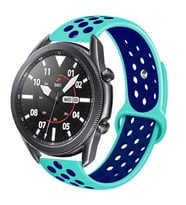Samsung Galaxy Watch Gear S3 Kordon Delikli Spor Kordon (Turuncu-Lacivert)