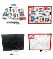 Farbu Oyuncak Eğitici Şekilli Magnet Puzzle ve Çift Taraflı Yazı Tahtası 3+ Yaş Üzeri Çocuklar İçin Beyaz - Kara Tahta Eşleştirme Manyetik Puzzle (Yeşil)