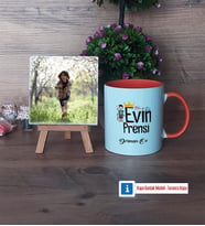 Evin Prensi Fotoğraflı Dekoratif Taş, Kupa Bardak Beyaz Hediye (Model 13)