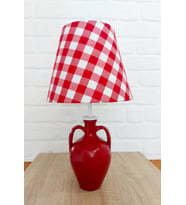 RETRO NOW PLAID KIRMIZI RENK AMFORA AYKLI ABAJUR (Kırmızı)