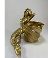 Deniz Kızı Altın - Gümüş Dekoratif Biblo Obje Hediyelik 20cm (Gold)