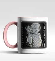 Kişiye Özel Fizikçi Tasarımlı Siyah Kupa (Beyaz-Pembe)