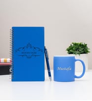 Kişiye Özel Pastel Renkli Ahşap Defter Kalem Kupa Seti 4 (Model 2)