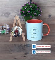 Doğum Günü Hediyesi Kupa Bardak Beyaz ve Fotoğraflı Ahşap Anahtarlık Hediye (Model 13)