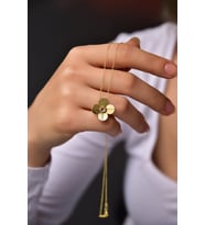 Papatya Silver 925 Ayar Gümüş Gold Kaplama Doğum Taşlı Matthiola Çiçeği Kolye (Lila)