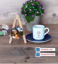 Doğum Günü Hediyesi Türk Kahvesi Fincanı Ahşap Altlıklı ve Fotoğraflı Ahşap Anahtarlık Hediye (Model 4)