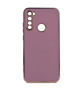 Xiaomi Redmi Note 8 Kılıf Kenarları Gold Kamera Korumalı Renkli Pastel Silikon Açık Yeşil BARK (Mor)