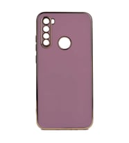 Xiaomi Redmi Note 8 Kılıf Kenarları Gold Kamera Korumalı Renkli Pastel Silikon Açık Yeşil BARK (Mor)