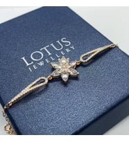 LOTUS ÇİÇEĞİ BİLEKLİK -  925 AYAR GÜMÜŞ BİLEKLİK (Beyaz)