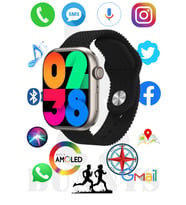 Omix X300 Uyumlu Akıllı Saat Konuşma Özellikli Watch 45MM AMOLED EKRAN (Siyah)