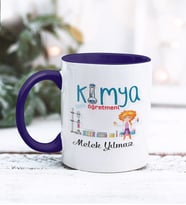 Kimya Öğretmeni Tasarımlı Kişiye Özel Kupa Bardak (Lacivert)