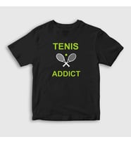 Presmono Unisex Çocuk Beyaz Addict Spor Tennis Tenis T-Shirt 329848tt (Siyah)