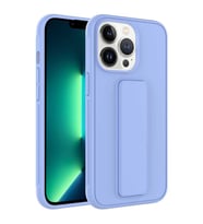 Apple iPhone 13 Pro Max Kılıf Qstand Katlanabilir Standlı Kılıf (Lila)
