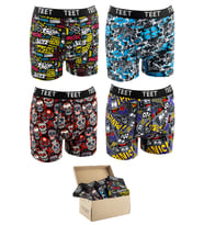 TEET Juan Raul Erkek Boxer Pamuklu Desenli 4'lü Premium Set (Siyah-Mor)