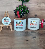 Harita Mühendisi Hediye Sepeti Kupa Bardak T Kulplu, Kalemlik ve Anahtarlık Mühendisler Günü Hediye (Model 1)