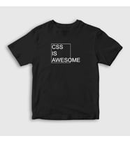 Presmono Unisex Çocuk Beyaz Css Is Awesome Developer Yazılımcı T-Shirt 357452tt (Siyah)