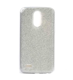 LG Stylus 3 Kılıf Zore Shining Simli Silikon Kılıf (Gümüş)