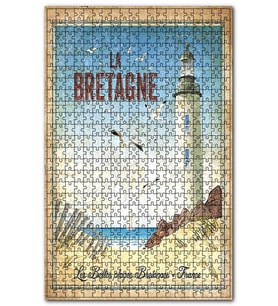 Cakapuzzle La Bretagne Deniz Feneri Afiş Görseli Puzzle Yapboz MDF (Ahşap) (1000 Parça)