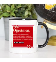 Öğretmen Anlamı Kupa Bardak - Öğretmene Hediye (Siyah)