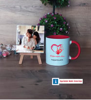 Anneye Hediye Fotoğraflı Dekoratif Taş, Kupa Bardak Beyaz Hediye (Model 2)