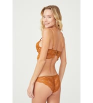 Cansoy 311 Destekli Balenli Dantelli B-Cup Bralet Takım (Hardal)