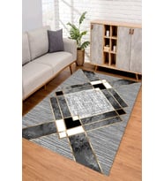 Dijital Kaymaz Taban Yıkanabilir Renkli Salon Halısı Mutfak Halısı Yolluk ND-SM-14 (Gri)