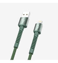 K550 Güvenli ve Hızlı 1m Örgülü Metal Kafa Lightning iPhone Şarj Kablosu (Yeşil)