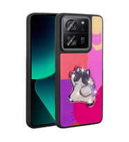 Xiaomi Mi 13T Kılıf Parlayan Kabartmalı İkonik Figürlü Amas Silikon Kapak (Mor)