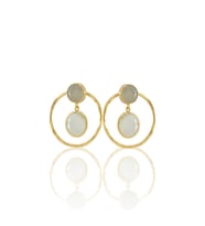 Kadir Jewellery 22 Ayar Altın Kaplama Kadın Halka Küpe -El İşçiliği Ve Hipoalerjenik Küpe (Beyaz)