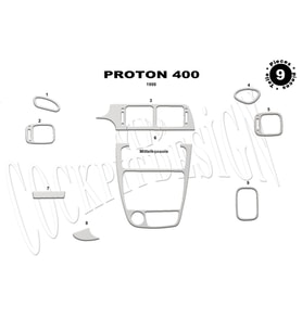 Meriç® Proton 300/400 Ön Torpido Kaplama Maun 9 Parça 1997-› (Alüminyum)