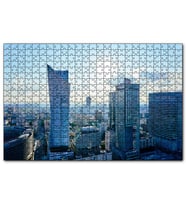 Cakapuzzle Gri Mavi Şehir Manzarası  Puzzle Yapboz MDF (Ahşap) (500 Parça)