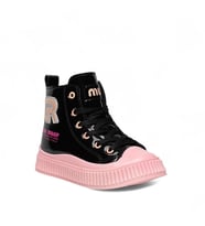 Trendyshose TW-1009225 Kız çocuk su geçirmez hafif ortapedik taban bot Convers (Siyah)