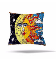 Çiçek Mozaik Kilim Etnik Desen Gizli Fermuarlı Yastık Kılıfı Kırlent Kılıfı Koltuk Yastık Kılıfı  (Sarı-Siyah)