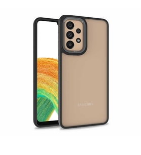 Samsung Galaxy A33 5G Kılıf Case, Kamera Lens Korumalı Elektroplatin Kaplama Sert PC Koruyucu Colourful Platinum Serisi (Siyah)