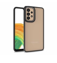 Samsung Galaxy A33 5G Kılıf Case, Kamera Lens Korumalı Elektroplatin Kaplama Sert PC Koruyucu Colourful Platinum Serisi (Siyah)