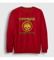 Presmono Unisex Beyaz Conspiracy The Offspring Sweatshirt 177261tt (Kırmızı)