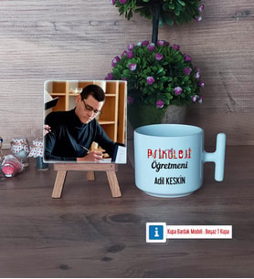 Psikoloji Öğretmeni Fotoğraflı Dekoratif Taş, Kupa Bardak Beyaz Hediye Öğretmenler Günü Hediyesi (Model 12)